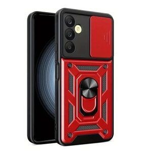 Samsung Galaxy S24 Fe Pars Lens Yüzüklü Silikon - Kırmızı