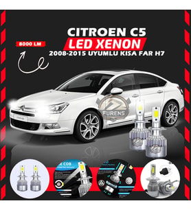 Citroen C5 2008-2015 Kısa Far Uyumlu Şimşek Etkili Led Xenon Performance Series H7