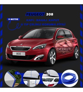 Peugeot 308 Oto Araç Kapı Koruma Fitili 5metre Parlak Mavi Renk