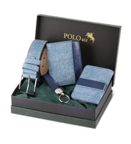 Polo Air Kemer Cüzdan Kartlık Anahtarlık Hediyelik Kutusunda  HM-10 (Lacivert)