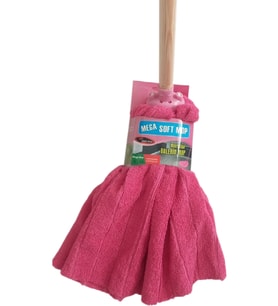 Mega Soft XL Mikrofiber Paspas Büyük Boy Yedek Ucu ve Ahşap Sapı Takım