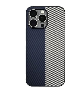 Coverzone iPhone 16 ile uyumlu K?l?f Karbon Fiber Desenli Double Color 2mm Kamera Koruma �?k?nt?l? ENIGMA iPhone 16 i�in K?l?f Blue White