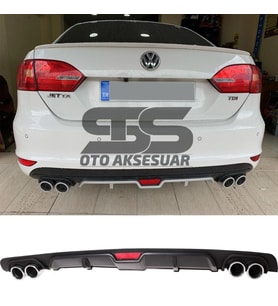 Volkswagen Jetta mk6 Difüzör Arka Tampon Eki 4 Egzoz Çıkışlı Siyah