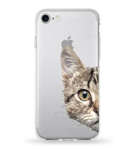 Apple iPhone 7 Uyumlu Kapak Sevimli Karakterler Tasarımlı Şeffaf Silikon Kılıf