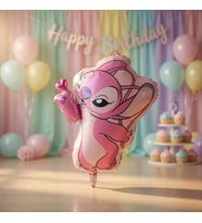 Stitch Angel Folyo Balon 70x110 cm Parti Doğum Günü Dekorasyon Balonu Büyük Boy