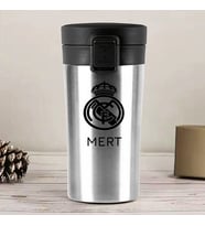 Kişiye Özel Paslanmaz Çelik 380 ml Vakumlu Takım Logosu Baskılı Termos - Isı Yalıtımlı, Sızdırmaz Kapak (Metal)