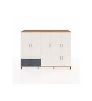 Hyperion Dolap 12 Raflı 2 Çekmeceli 7 Kapaklı 220x44x163 Çam-Aytaşı/Antrasit