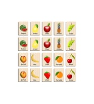 Ahşap Yapboz Zeka Kartları Eşleştirme Oyunu Hafıza Kartı Puzzle (Meyveler)