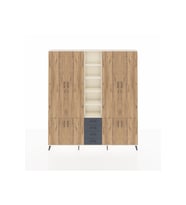 Arges Dolap 17 Raflı 4 Çekmeceli 8 Kapaklı 220x30x243 Aytaşı-Çam/Antrasit