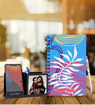 Kişiye Özel Desen Baskılı Ahşap Defter & Roller Kalem & Ahşap Mdf Kalemlik