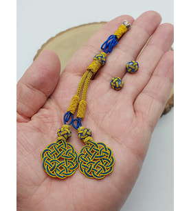 Bakır El İşi Kazaz Püskül İkili & 2 Habbeli Takım (58316)