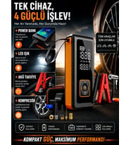 Çantalı 8000mAh 150 PSI Akü Takviyeli Oto Bisiklet Motosiklet Hava Kompresörü Lastik Şişirme Pompası