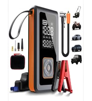 Çantalı 8000mAh 150 PSI Akü Takviyeli Oto Bisiklet Motosiklet Hava Kompresörü Lastik Şişirme Pompası