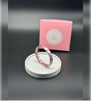 Mor ve Pembe Paslanmaz Çelik Charm Uyumlu Esnek Bileklik , Soft İtalyan Esnek Bileklik