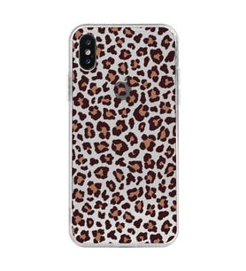 Iphone X / Xs Uyumlu Leopar Desenli Şeffaf Telefon Kılıfı