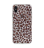Iphone X / Xs Uyumlu Leopar Desenli Şeffaf Telefon Kılıfı