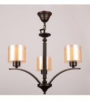 Avize Çarşısı Cenova Bakır Antik Renkli, 3 lü cam başlıklı Sarkıt Avize, BS.3007-53-03