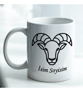 Kişiye Özel İsim ve Fotoğraf Baskılı Oğlak Burçlu Kupa Bardak No:006