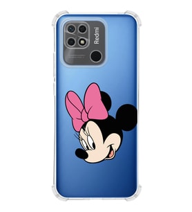 Redmi 10c  Köşe Korumalı Antişok Kapak Minnie Mouse Tasarımlı Şeffaf  Kılıf