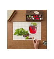 Kuşburnu Çayı ve Nane Yaprakları Tasarımı 240 parça Ahşap Puzzle Ahşap Kutuda MP00365