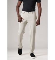 Slimfit Beli Yarım Lastikli Likralı Duble Paça Yazlık Kumaş Pantolon