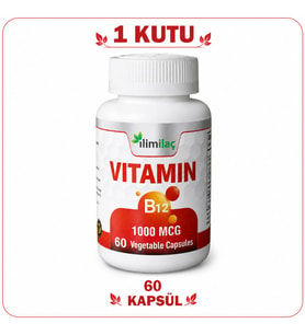 Vitamin B12 1000 mcg 60 Bitkisel Kapsül – B12 Takviye Edici Gıda