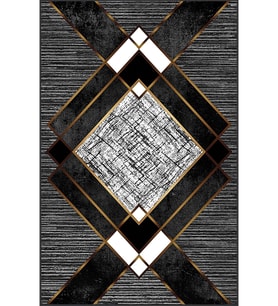 Eliana Home Baskılı, Yıkanabilir Kaymaz Taban Salon Halısı LNA1871-SM251 100x150 cm (Siyah)