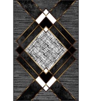 Eliana Home Baskılı, Yıkanabilir Kaymaz Taban Salon Halısı LNA1871-SM251 100x150 cm (Siyah)