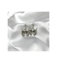 Gotik Kelebek Skull Küpe