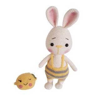 Tavşan Sunny ve Şeker Limonu Amigurumi Organik Oyuncak