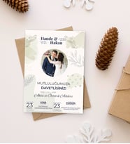 BK Gift Kişiye Özel Fotoğraflı Düğün Davetiyesi Model 103 (100Adet)