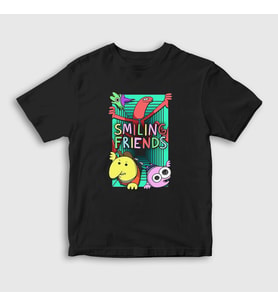 Presmono Unisex Çocuk Siyah Season 2 Smiling Friends T-Shirt 533959tt