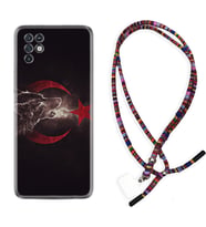INFINIX Note 11 Pro Note 10 Hot 9 Play Kılıf Boyun Asklı Rasta Silikon Kurt ve Ay Yıldız 1403