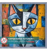 Picasso Tarzı Kedi Posteri, Yüksek Çözünürlüklü Baskı Akıllı Kağıt Poster, Renkli Kedi Posteri