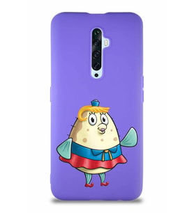 Oppo Reno 2Z Soft Premier Kapak Bayan Puff Tasarımlı Silikon Kılıf - Mor (Şeffaf)