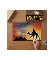Piramitler Deve Günbatımı Manzarası Tasarımı 240 parça Ahşap Puzzle Ahşap Kutuda MP03342