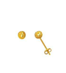 22 Ayar Yıldız Kumlu Altın Top Küpe 5 mm.