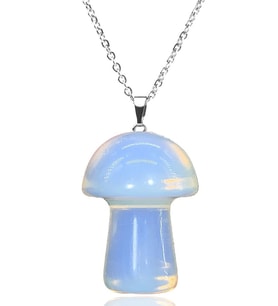 Sertifikalı Mantar Model Opal Taşı Kolye (Gümüş Aparatlı) (Çok Renkli)