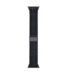 Vendas Apple Watch 7 45mm Uyumlu Cırt Bantlı Hasır Kordon Strap Kayış ( Saat Değildir ) (Siyah)