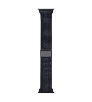 Vendas Apple Watch 7 45mm Uyumlu Cırt Bantlı Hasır Kordon Strap Kayış ( Saat Değildir ) (Siyah)