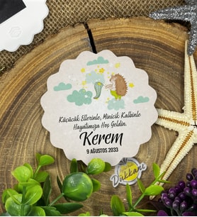 6cm Özel Baskılı Magnet Uv Baskılı - Yıldız Tutan Kirpi