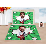 BK Gift Kişiye Özel Erkek Gitarist Karikatürlü 1000 Parça Profesyonel Puzzle-2
