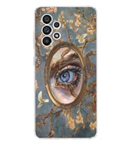 Samsung Galaxy A32 Uyumlu Aesthetic Göz Tasarımlı Şeffaf Telefon Kılıfı