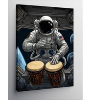 Kanvas Tablo Bongo Çalan Astronot