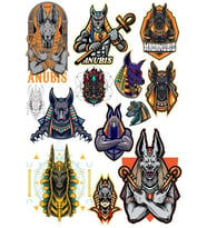 Anubis Sticker Set-2 9 Parça Telefon, Tablet, Defter, Laptop Sticker