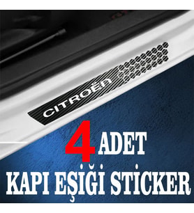 Citroen uyumlu  özel Oto Kapı eşikleri Sticker Karbon 4 Adet