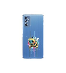 Samsung Galaxy M52 ile uyumlu Splash arı tasarımlı şeffaf silikon kılıf
