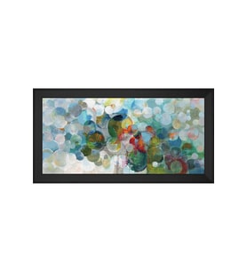 Soyut Şekiller Motifli Kanvas Tablo 80 x 110 cm Siyah Çerçeve