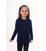Toontoy Kız Çocuk Önü Dantelli Okul Tişört (Lacivert)