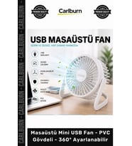 Özel Üretim 2500 RPM Sessiz Motor Portatif Masaüstü Mini USB Fan PVC Gövdeli 360° Ayarlanabilir